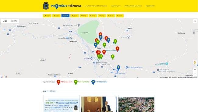 Mapa investičních akcí